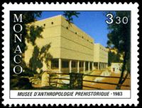 Museum of Prehistoric Anthropology on stamp of Monaco 1983