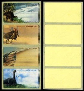 Dinosaurs on ATM stamps of Portugal 1999-2002