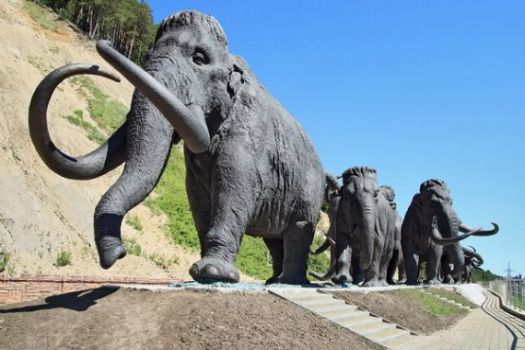 Mammoths sculpture in Khanty-Mansiysk