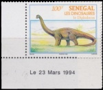 Diplodocus on stamp of Senegal 1995