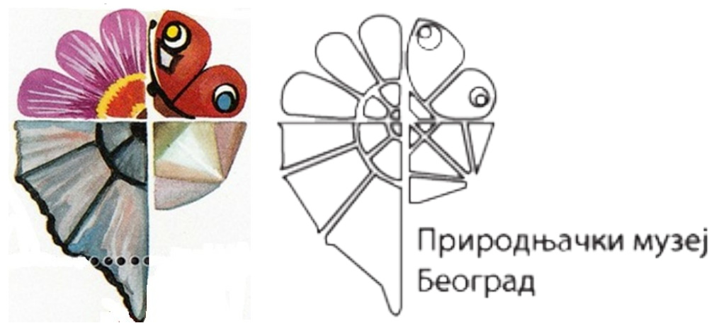 Stylized Ammonite on logo of Natural History Museum in Belgrade