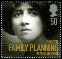 Paleontologist Marie Stopes on stamp of UK 2008