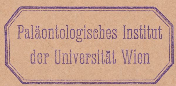 Postmark of  Paleontological Institute of Vienna University
