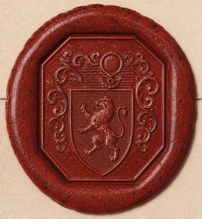 AI reconstructed seal with the lion in the middle