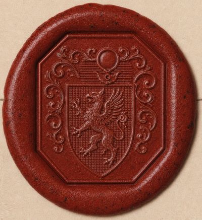 AI reconstructed seal with the griffin in the middle