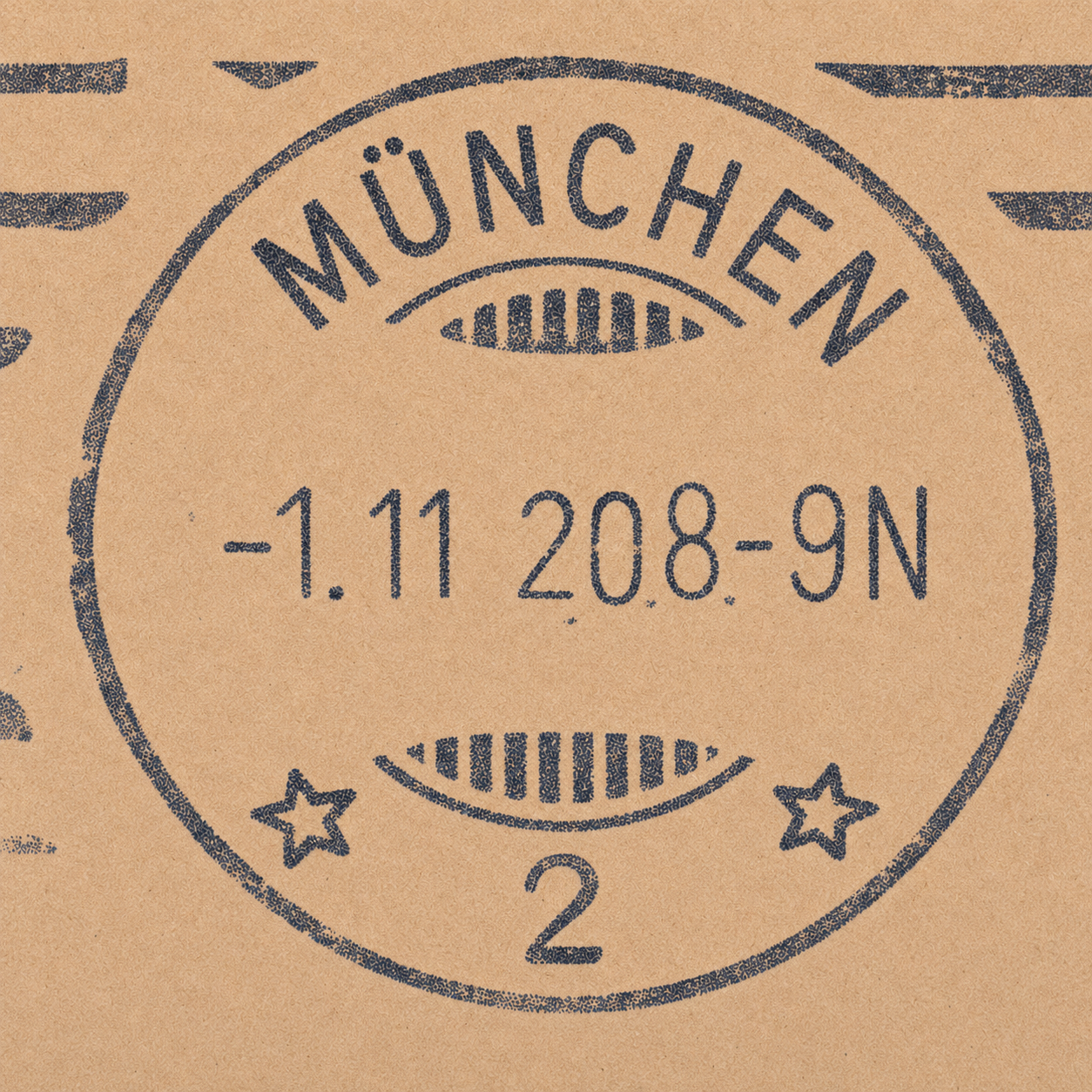 Muenchen 2 Machine Postmark Close-up of the Munich 2 machine postmark with wavy lines dated November 1, 1920
