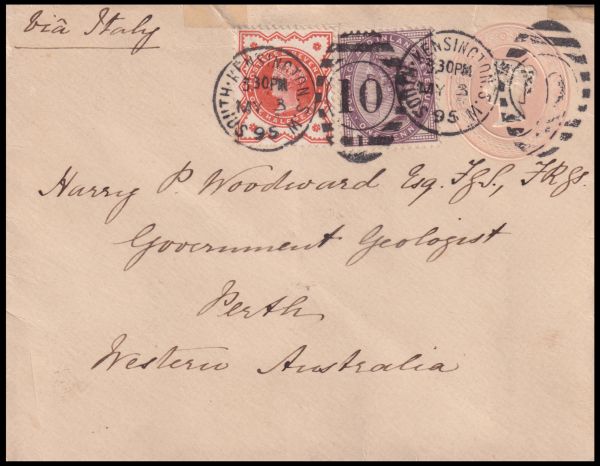 Letter to Henry Wooward, posted in 1895