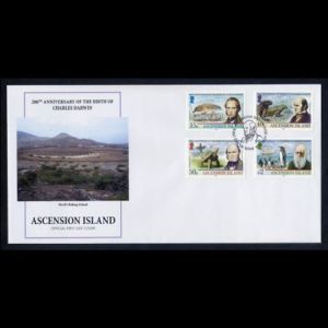 Charles Darwin on FDC of Ascension Island 2009