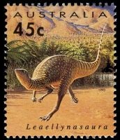 Leaellynasaura dinosaur on stamp of Australia 1993