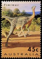 Allosaurus dinosaur on stamp of Australia 1993