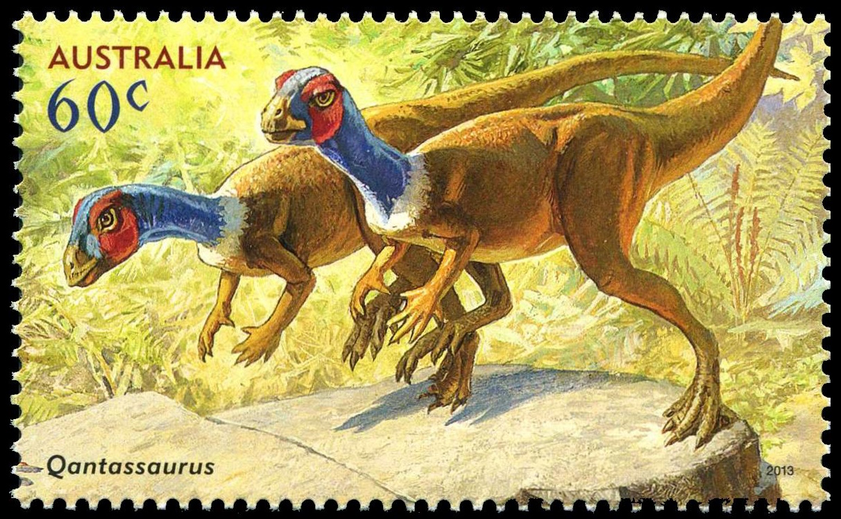 Dinosaurs on stamp of Australia