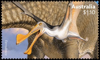 Ferrodraco pterosaur on stamp of Australia 2022