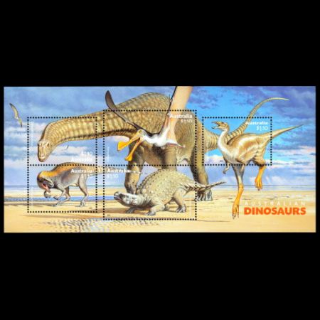Dinosaurs and pterosaur on stamps of Australia 2022