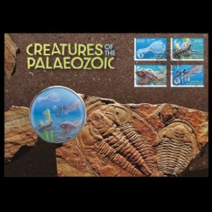 Creatures of the Palaeozoic on Medallion Cover of Australia 2026