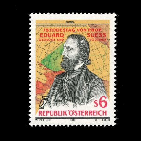 Professor Eduard Suess on stamp of Austria 1989