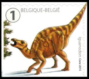 Iguanodon on stamp of Belgium 2015