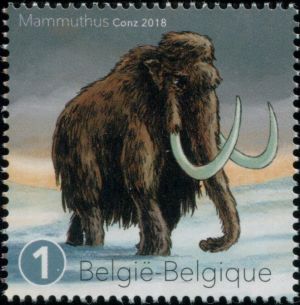 Woolly Mammoth on stamps of Belgium 2018
