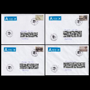 Skull of Neanderthal on postmark of Gibraltar 2025