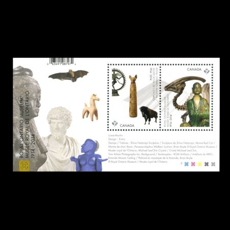100th anniversary of the Royal Ontario Museum stamps of Canada 2014