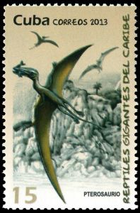 pterosaur  on stamp of Cuba 2013