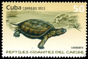 Caribemys oxfordiensis on stamp of Cuba 2013