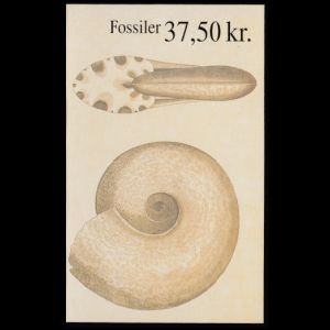 Fossil on self-adhesive stamps of Denmark 1998