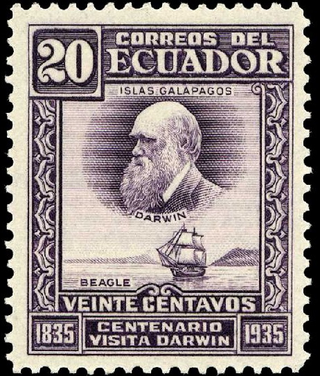 The fisrt stamp of Charles Darwin