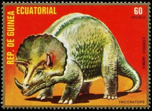 Triceratops on stamp of Equatotial Guinea 1978