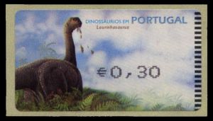 dinosaur ATM stamp of Portugal 2003 issued by Amiel machine