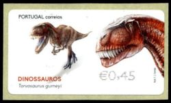 Torvosaurus on ATM stamp of Portugal 2015