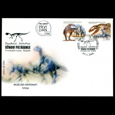 Dinosaurs on FDC of Serbia 2009