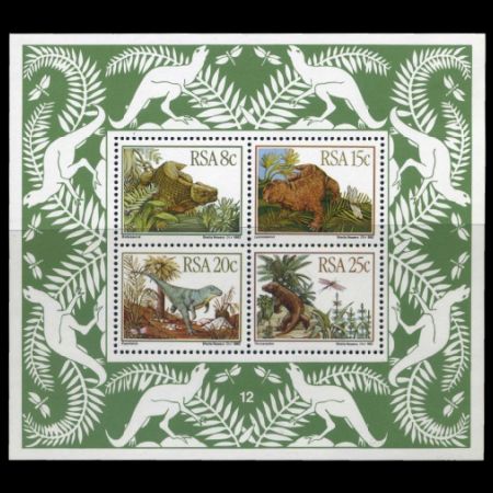 prehistoric animals on stamps of South Africa 1982