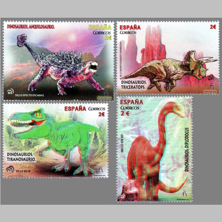 dinosaurs stamps of Spain 2015