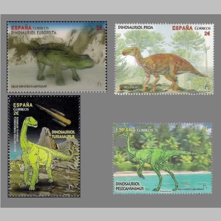 dinosaurs stamps of Spain 2016