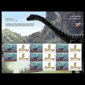Aragosaurus ischiaticus on stamps of Spain 2023
