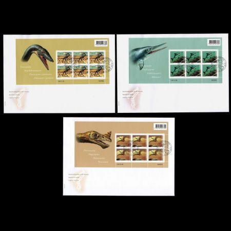 Dinosaur and another prehistoric animals on FDC of Switzerland 2010
