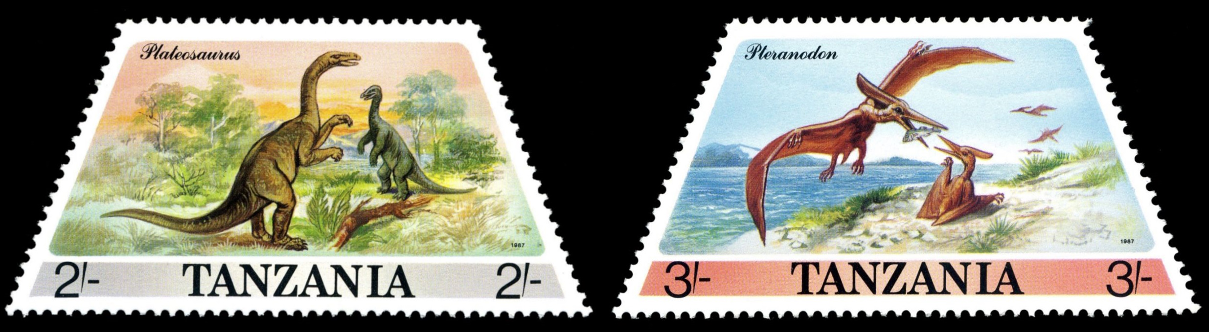 Prehistoric and modern animals on stamps of Tanzania