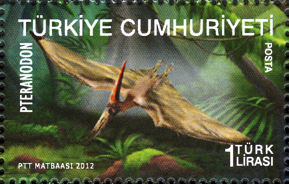 Pteranodon on stamp of Turkey