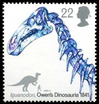 Iguanodon on stamp of UK 1991