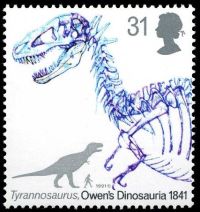Tyrannosaurus on stamp of UK 1991