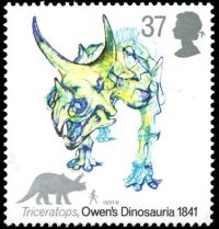 Tyrannosaurus on stamp of UK 1991