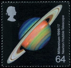 The 64p stamp is a tribute to Isaac Newton and shows a photograph taken by the Hubble Space Telescope.