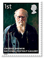 Charles Darwin on stamp of UK 2006