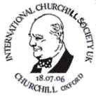 Postmark showing Sir Winston Churchill.