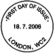 London WC2 official non-pictorial postmark for the National Portrait Gallery stamps 18 July 2006.