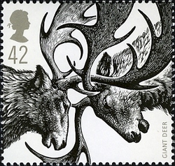 Giant deer on stamp of UK 2006