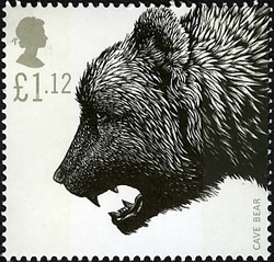 Cave bear on stamp of UK 2006