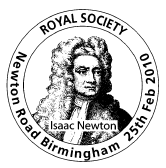 postmark illustrated with portrait of Sir Isaac Newton
