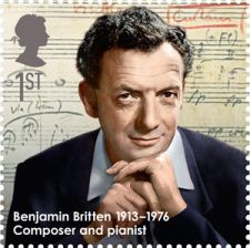 Benjamin Britten on stamp of UK 2013