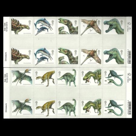 gutter pair stamps of dinosaurs UK 2013 gutter pair stamps of dinosaurs UK 2013